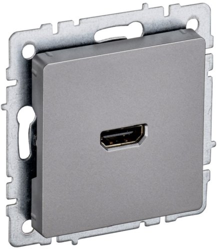 Розетка HDMI без рамки IEK Brite РHDMI-0-БрС 1-м. сталь картинка
